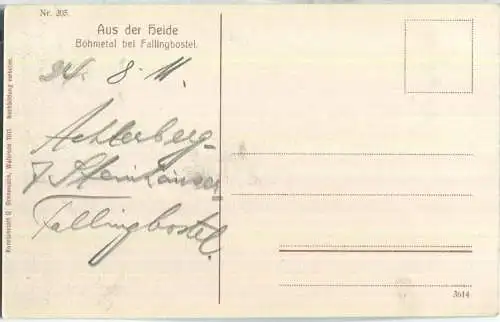 Aus der Heide - Böhmetal bei Fallingbostel - Verlag G. Gronemann Walsrode 1911