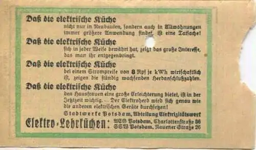 Deutschland - Fahrkarte - Potsdam - Stadtwerke Potsdam - Abt. Verkehrsbetriebe - Fahrschein 15Rpf. 1-2 Teilstrecken