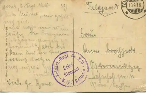 Vouziers - Der Markt - Feldpost - coin plie - etat d'usage gel. 1918