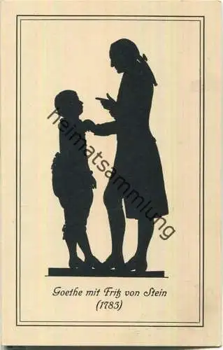 Silhouette - Goethe mit Fritz von Stein 1783 - Verlag Fr. A. Ackermann München Nr. 1341