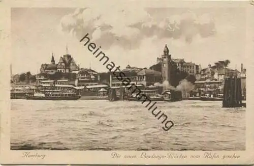 Hamburg - Neue Landungsbrücken - Verlag Georg Stilke Hamburg gel. 1920