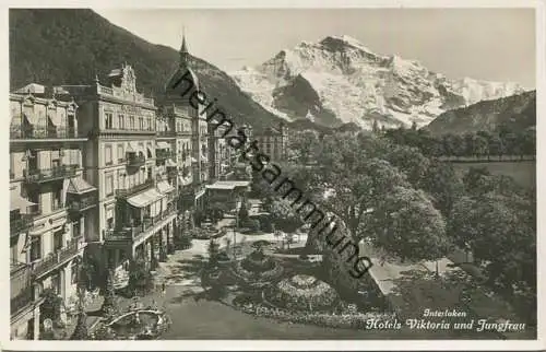 Interlaken - Hotel Viktoria und Hotel Jungfrau - Foto-AK - Verlag Photoglob-Wehrli Zürich 1933