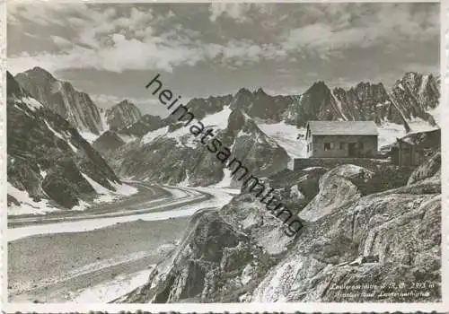 Aaregletscher - Lauteraarhütte - Finster- und Lauteraarhörner - Foto-AK Grossformat - Verlag E. Götz Luzern gel. 1938
