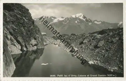 Petit lac d'Orny - Cabane et Grand Combin - Foto-AK - Edition Societe Graphique Neuchatel gel. 1941