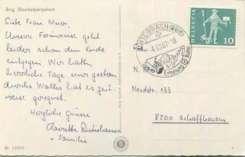 Brig - Stockalperpalast - Verlag Rud. Suter Oberrieden gel. 1967