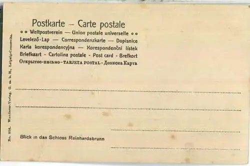 Blick in das Schloss Reinhardsbrunn - Wanderer-Verlag GmbH Leipzig ca. 1900