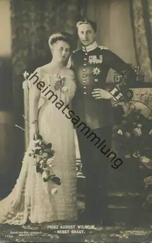 Preussen - Prinz August Wilhelm nebst Braut - Phot. Voigt Homburg - Verlag Gust. Liersch Berlin