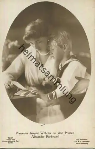 Preussen - Prinzessin August Wilhelm mit dem Prinzen Alexander Ferdinand - Phot. R.&M. Dührkoop - Verlag Gustav Liersch