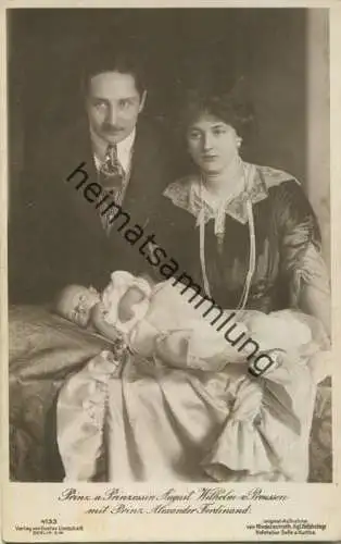 Preussen - Prinz und Prinzessin August Wilhelm von Preussen mit Prinz Alexander Ferdinand - Phot. W. Niederastroth - Ver