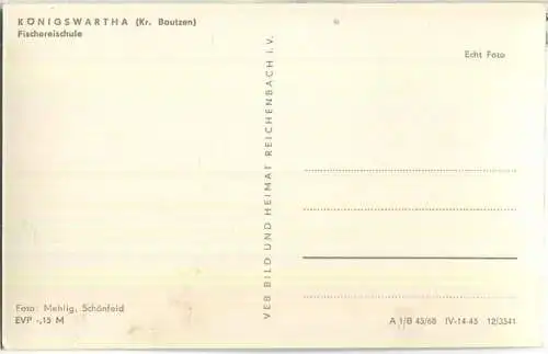 Königswartha - Fischereischule - VEB Bild und Heimat Reichenbach