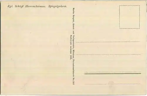 Königliches Schloss Herrenchiemsee - Spiegelgalerie - Verlag Martin Herpich München 1913