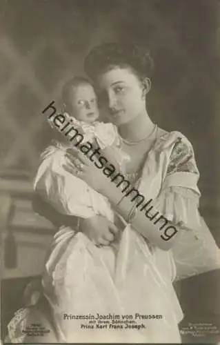 Preussen - Prinzessin Joachim von Preussen mit Sohn Prinz Karl Franz Joseph - Phot. Niederastroth - Verlag Gustav Liersc