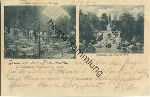 Berlin - Gruss aus dem Franziskaner am Stadtbahnhof Friedrichstrasse - Franziskanergarten mit Terrasse