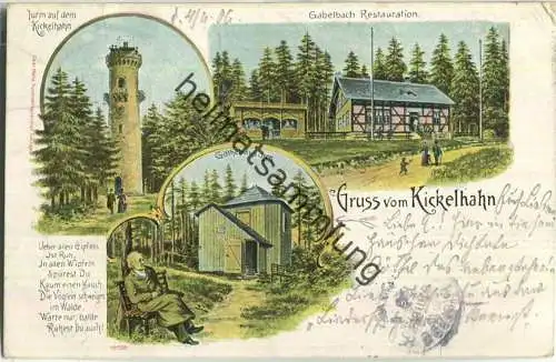 Gruss vom Kickelhahn - Gabelbach Restauration - Goethehäuschen - Verlag Gebr. Metz Tübingen