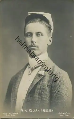 Preussen - Prinz Oskar von Preussen als Student in Bonn - Phot. L. Stüting & Sohn Bonn 1908 - Verlag Wilh. Köhler Bonn