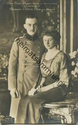 Prinz Ernst August zu Braunschweig mit seiner Braut Prinzessin Viktoria Luise von Preussen - Verlag Gustav Liersch & Co.