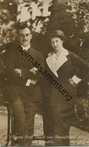 Herzog Ernst August von Braunschweig und Gemahlin - Phot. Heckler - Verlag Gustav Liersch Berlin