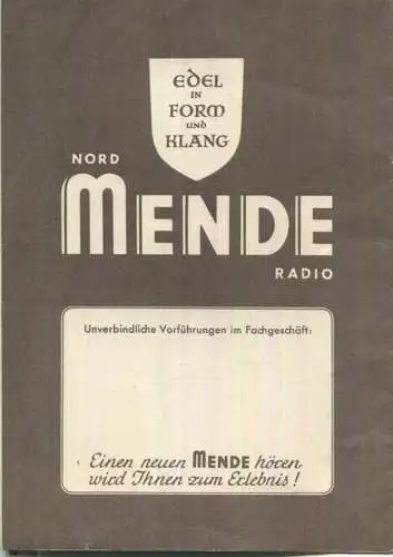 Nordmende Radio 50er Jahre - Faltblatt mit 5 Abbildungen