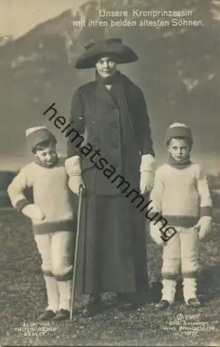 Preussen - Unsere Kronprinzessin mit ihren beiden ältesten Söhnen 1913 - Verlag Photochemie Berlin