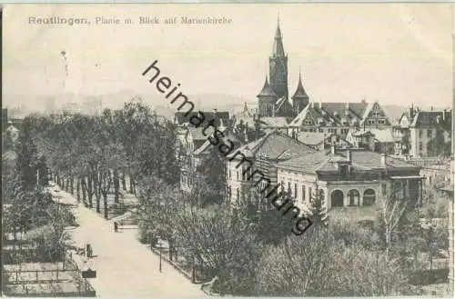 Reutlingen - Planie mit Blick auf Marienkirche - Verlag Gebr. Metz Tübingen
