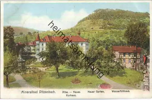 Mineralbad Ditzenbach - Altes Neues Kurhaus - Neuer Garten - Wasserfüllhaus - Verlag J. Schaller Stuttgart