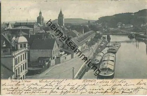 Hameln - Partie an der Weser - Verlag Römmler & Jonas Dresden