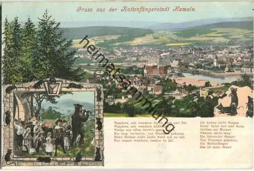 Hameln - Rattenfänger Gedicht - Cramers Kunstanstalt Dortmund 1905