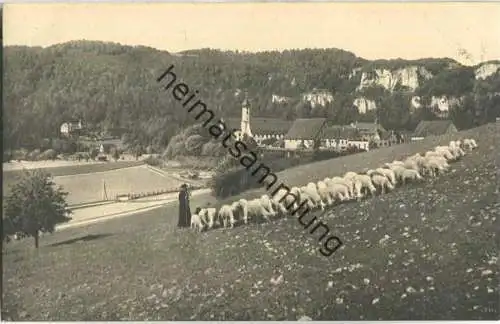 Gruss aus Beuron - Schäfer mit Schafherde - Kunstverlag Beuron