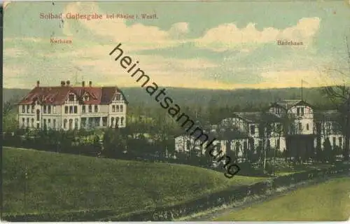 Solbad Gottesgabe bei Rheine - Kurhaus - Badehaus - Verlag M. Glückstadt & Münden Hamburg 1909