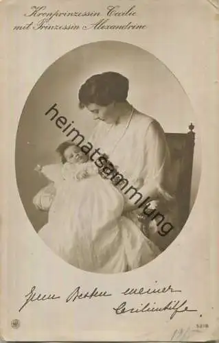 Preussen - Kronprinzessin Cecilie mit Prinzessin Alexandrine - Phot. van Dühren Berlin