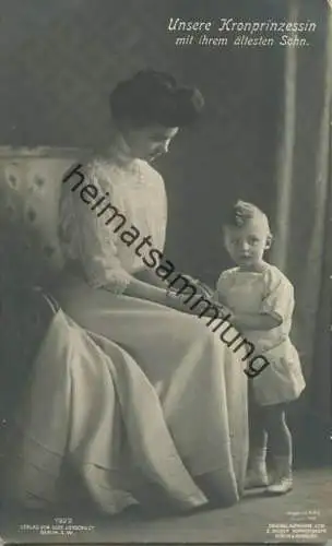 Preussen - Unsere Kronprinzessin mit ihrem ältesten Sohn - Phot. E. Bieber Berlin - Verlag Gustav Liersch Berlin 1908