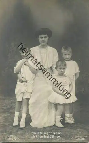 Preussen - Unsere Kronprinzessin mit ihren drei Söhnen - Phot. Ferd. Esch Ludwigslust - Verlag Gustav Liersch Berlin