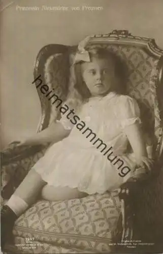Preussen - Prinzessin Alexandrine von Preussen - Phot. W. Niederastroth Potsdam - Verlag Gustav Liersch Berlin