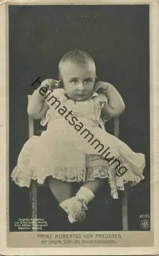 Preussen - Prinz Hubertus von Preussen - Phot. Fritz Möller Malchin - Verlag Gustav Liersch Berlin