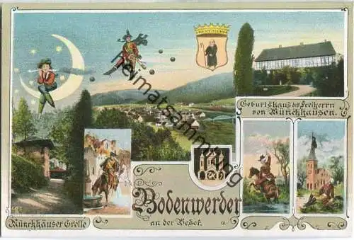 Bodenwerder - Geburtshaus des Freiherrn von Münchhausen - Künstlerkarte - Verlag Rudolf Puls Bodenwerder