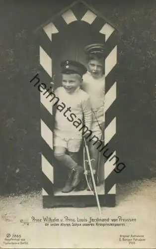 Preussen - Prinz Wilhelm und Prinz Louis Ferdinand von Preussen - Phot. G. Berger Potsdam 1910