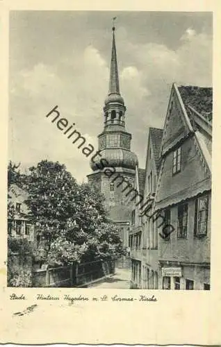 Stade - Hinterm Hagedorn mit St. Cosmae-Kirche - Verlag Chr. Heinrich Waller Stade gel. 1940