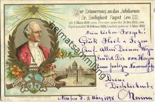 Papst Leo XIII. - Zur Erinnerung an das Jubiläum - Verlag Heinz & Aug. Brüning Hanau