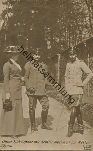 Preussen - Unser Kaiserpaar mit dem Kronprinzen im Westen - Phot. G. Berger Potsdam