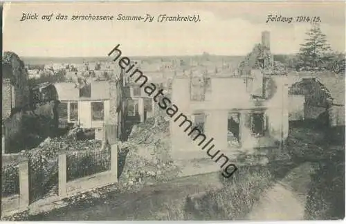 Blick auf das zerstörte Somme-Py - Verlag H. Wiegand Leipzig