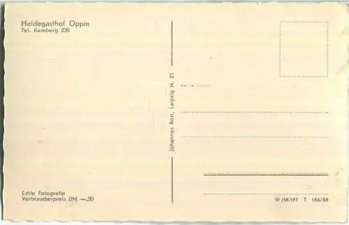 Kemberg - Heidegasthof Oppin - Verlag Johannes Rost Leipzig 50er Jahre