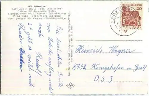 Nesselried - Gasthaus zum Engel - Besitzer Otto Vollmer - Verlag Karl Fleisch Böblingen