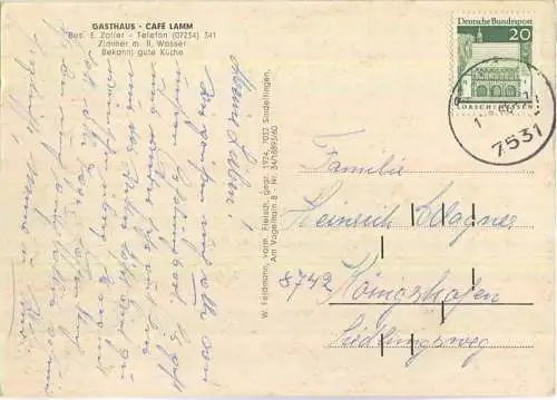 Steinegg - Gasthaus Cafe Lamm - Besitzer E. Zoller - Verlag W. Feldmann Sindelfingen