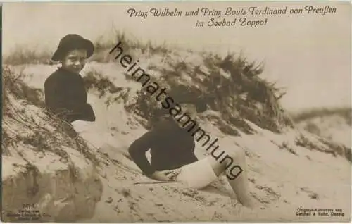 Prinz Wilhelm und Prinz Louis Ferdinand von Preussen im Seebad Zoppot - Phot. Gottheil & Sohn Danzig
