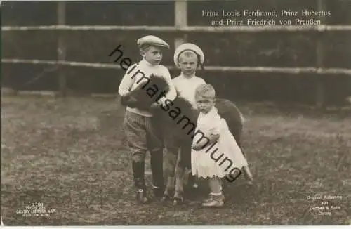 Prinz Louis Ferdinand Prinz Hubertus und Prinz Friedrich von Preussen - Phot. Gottheil & Sohn Danzig