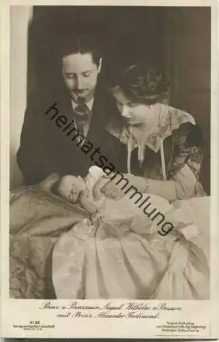 Prinz und Prinzessin August Wilhelm von Preussen mit Prinz Alexander Ferdinand - Phot. W. Niederastroth