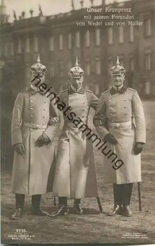 Unser Kronprinz mit seinen Freunden von Wedel und von Müller - Verlag Gustav Liersch & Co. Berlin