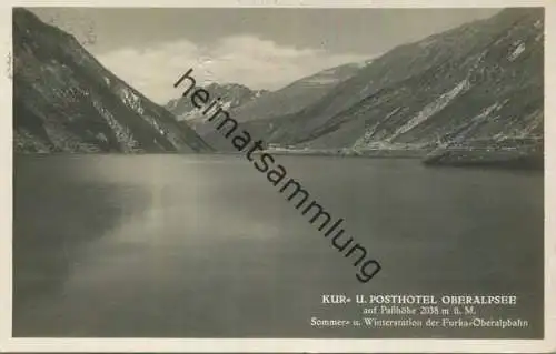Oberalpsee - Foto-AK - Verlag E. Goetz Luzern gel. 1931