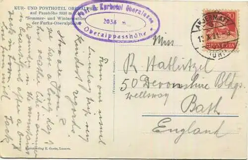 Oberalpsee - Foto-AK - Verlag E. Goetz Luzern gel. 1931