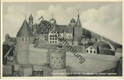 Heidelberg - Schloss vor der Zerstörung von Westen - Verlag Gregor Eck Heidelberg
